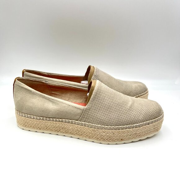 Dr Scholls Womens Sunray Greige Oatmeal Platforms Espadrilles Loafers Shoes - Picture 1 of 14